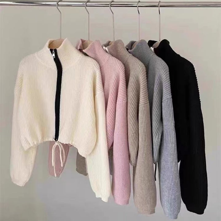 【outer】Wジップハイネックニットカーデ　M18226