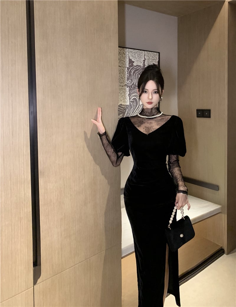 【dress】チュールドッキングワンピース　M26988