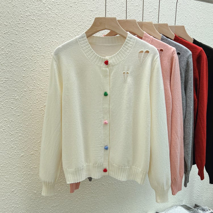 【outer】ボーダー柄デザインニットカーデ　M26815