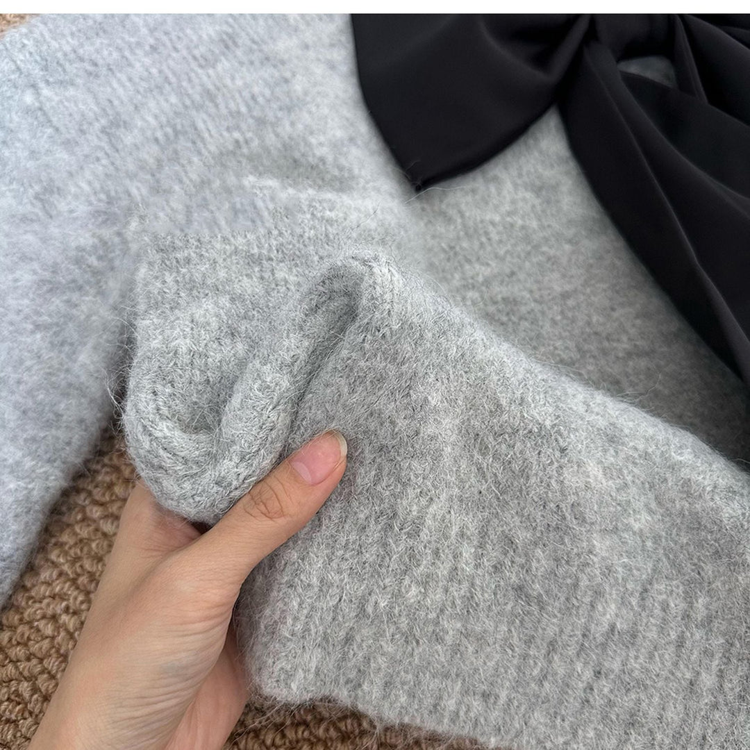 【tops】リボン付きニットセーター　M27023