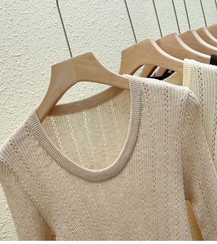 【tops】カットワークニットトップス　M26513