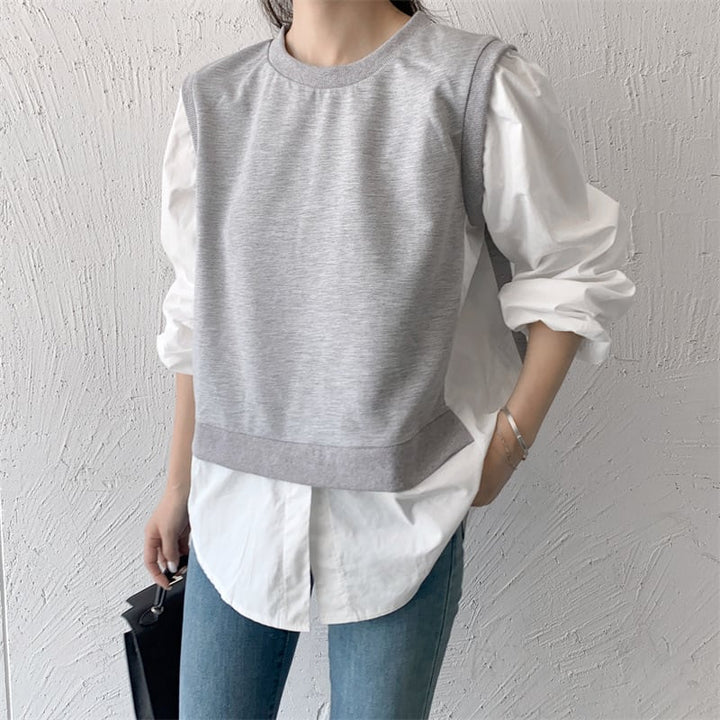【tops】切り替えクルーネックプルオーバー　M17870