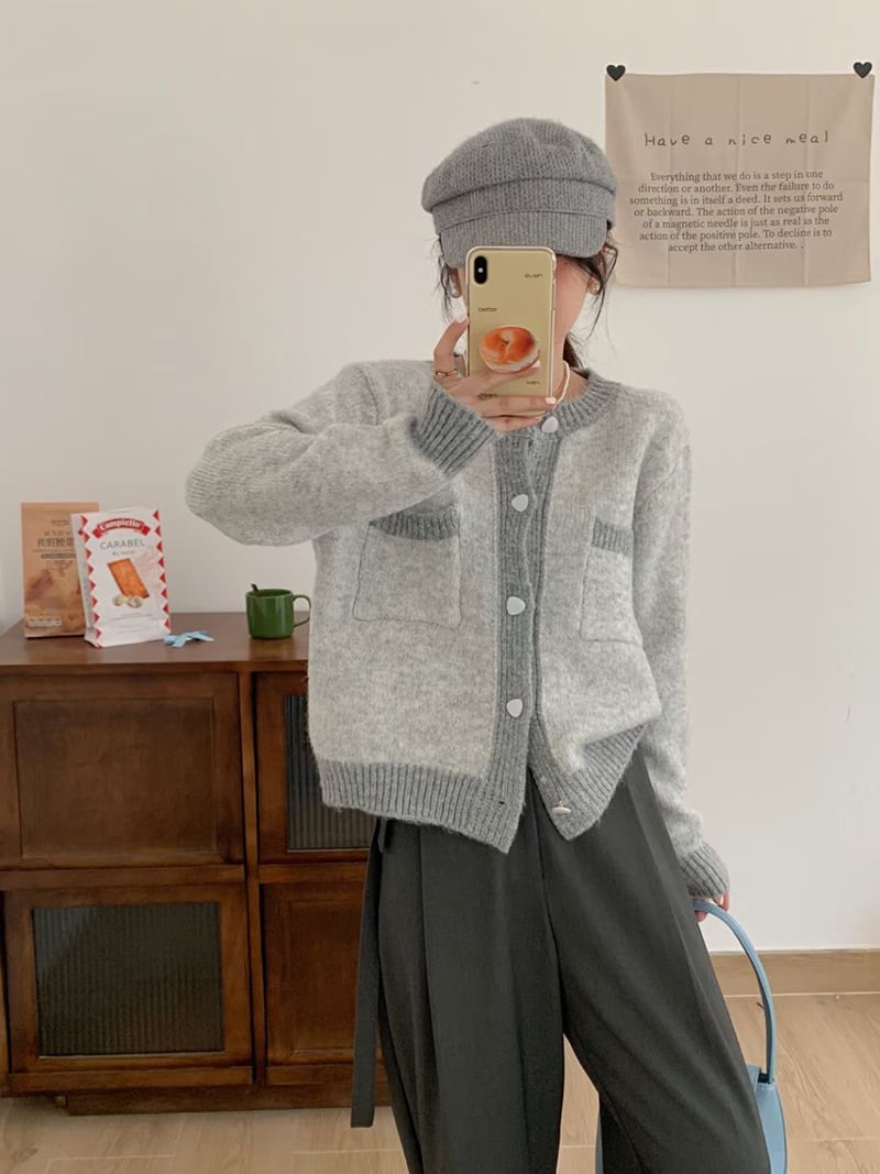 【outer】クルーネックニットカーデ　M17985