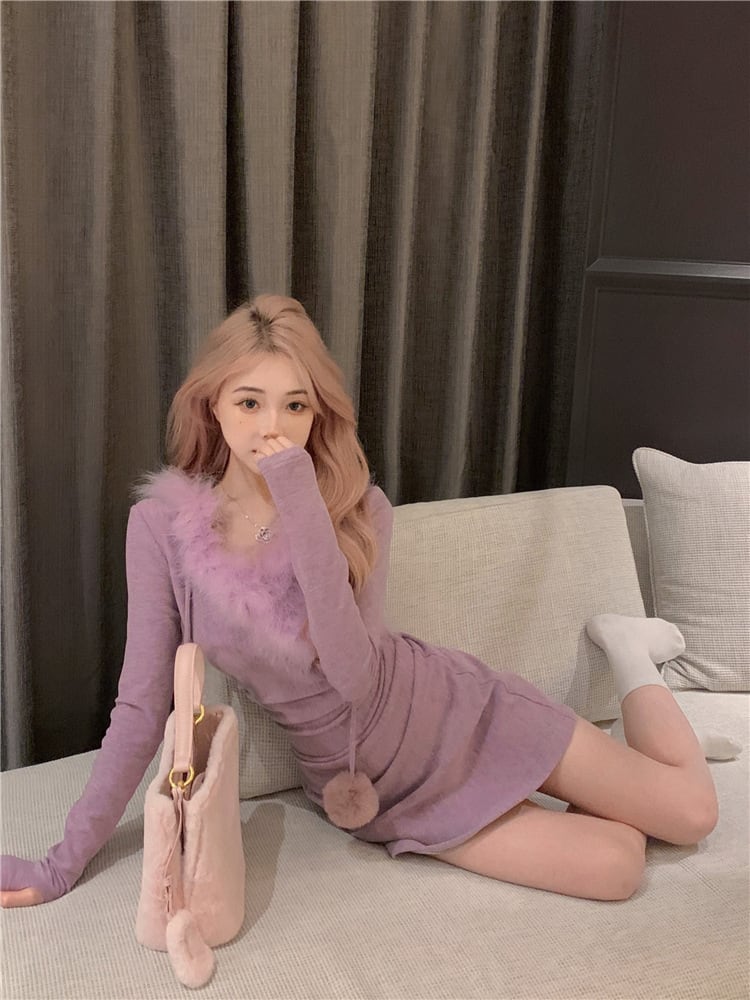 【dress】ファーワンピース　M20192