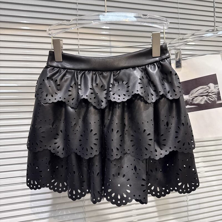 【set】カットワークレースジャケット×ティアードスカートセット Q7329