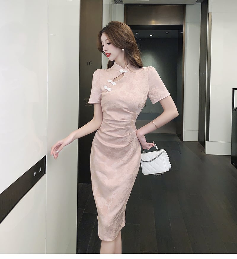 【dress】気質溢れる エレガントデートワンピース着瘦せ　M17358