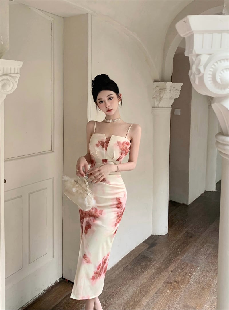 【dress】キャミプリントワンピース　M25100