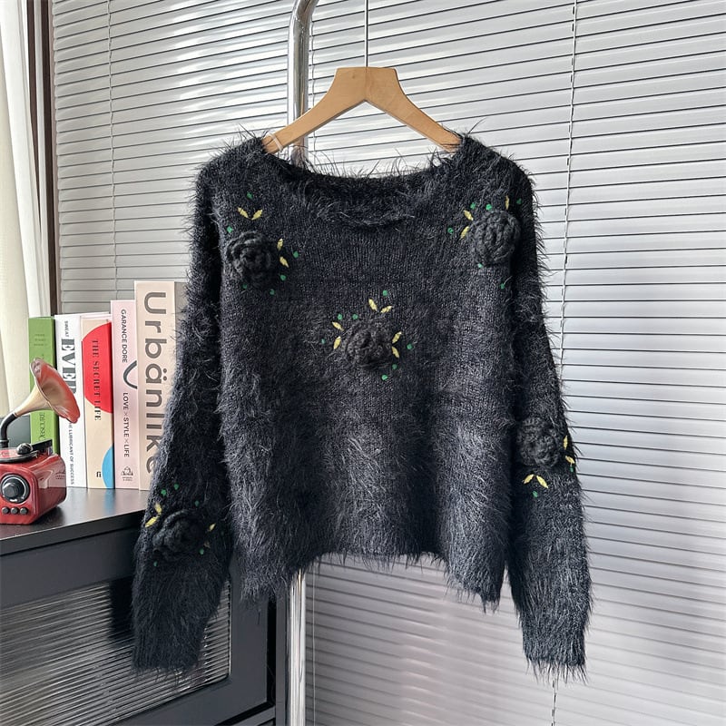 【tops】クルーネックニットセーター　M18277