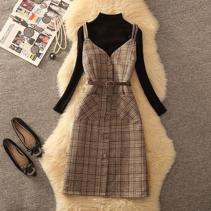 【dress】チェック柄キャミワンピース　N2260