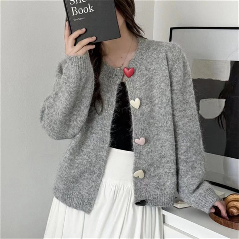 【outer】ボタンデザインニットカーデ　M26740