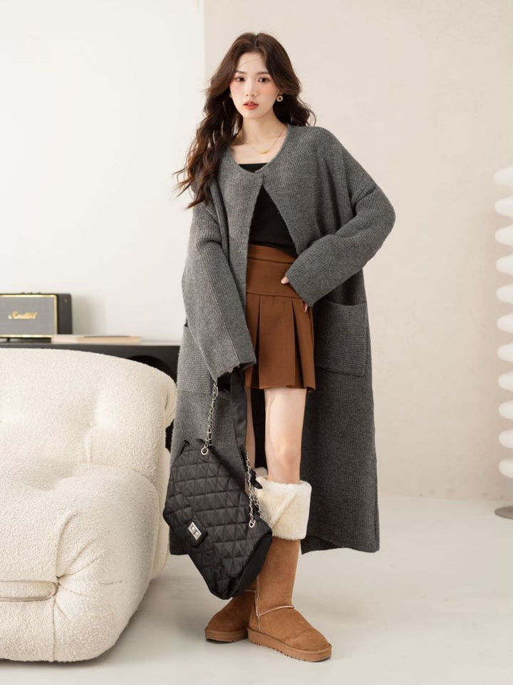 【outer】ロング丈ニットカーデ　M26713