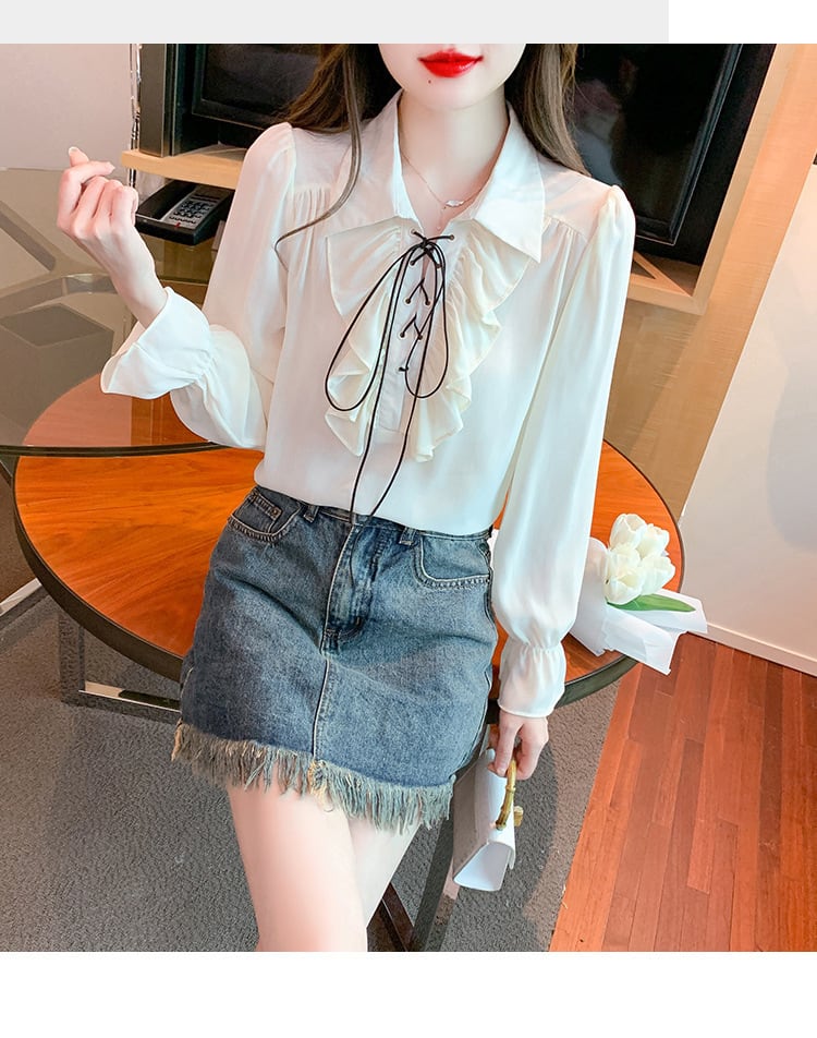 【tops】優しい雰囲気スウィートシャツトップス　M17603