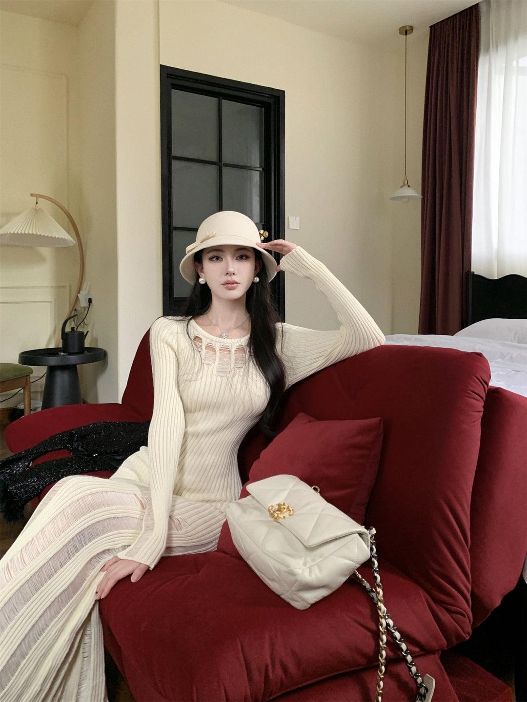【dress】マーメイドニットワンピース　M26635