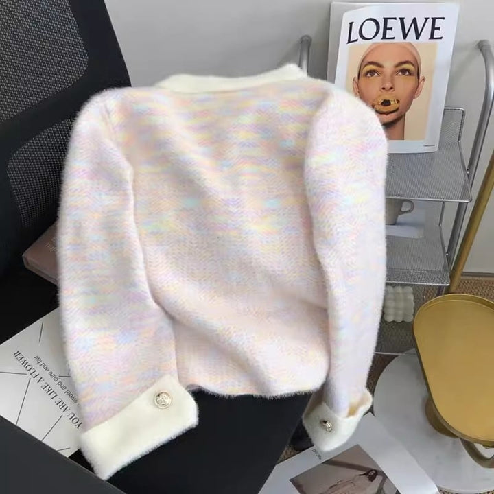 【outer】POLOネックボタンデザインニットジャケット　M17771