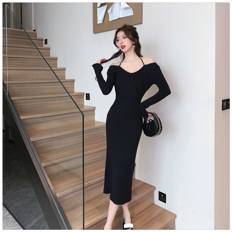 【dress】好感度UPエレガントニットワンピース　M17587