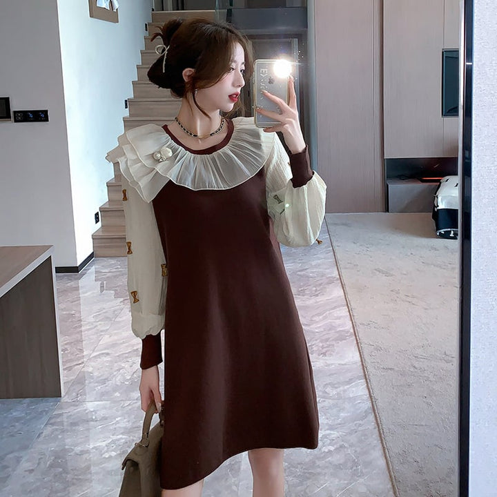 【dress】優しい雰囲気スウィートニットワンピース　M17501