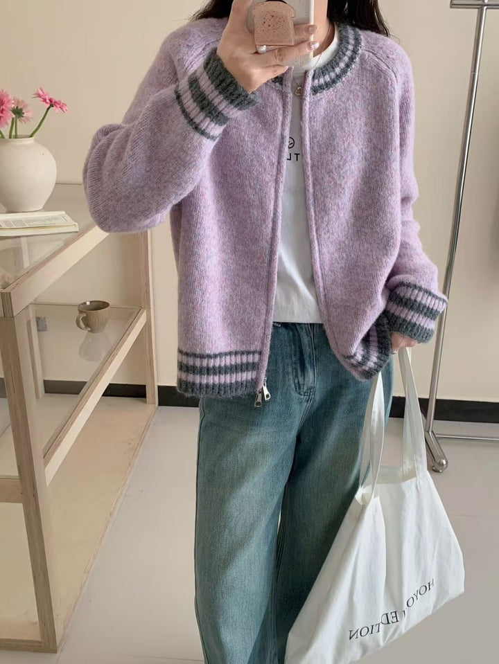 【outer】ファスナーニットカーデ　M28558