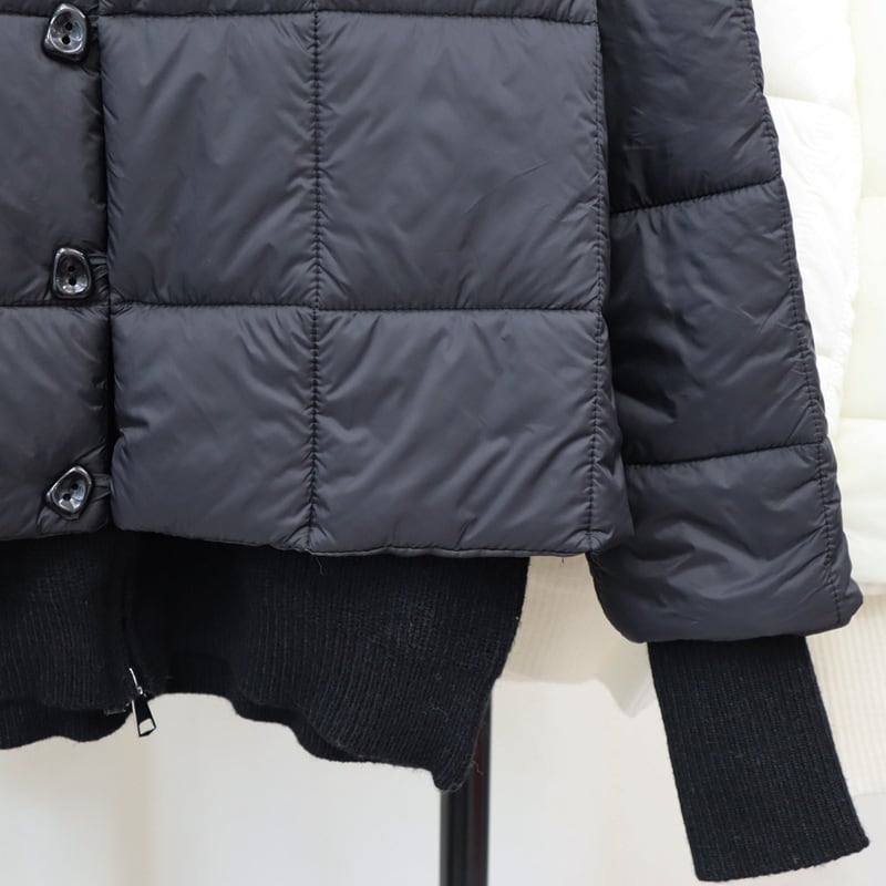 【set】棉ベスト×切り替えニットカーデセット　M28591