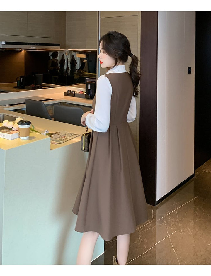 【dress】輝いて超人気 ! 切り替えデートワンピース　M17404