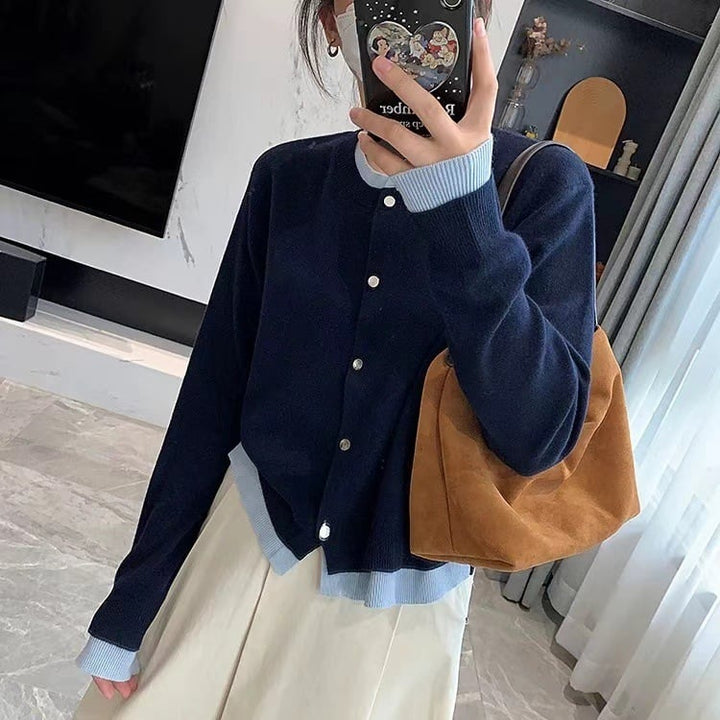 【outer】切り替えニットカーデ　M26765