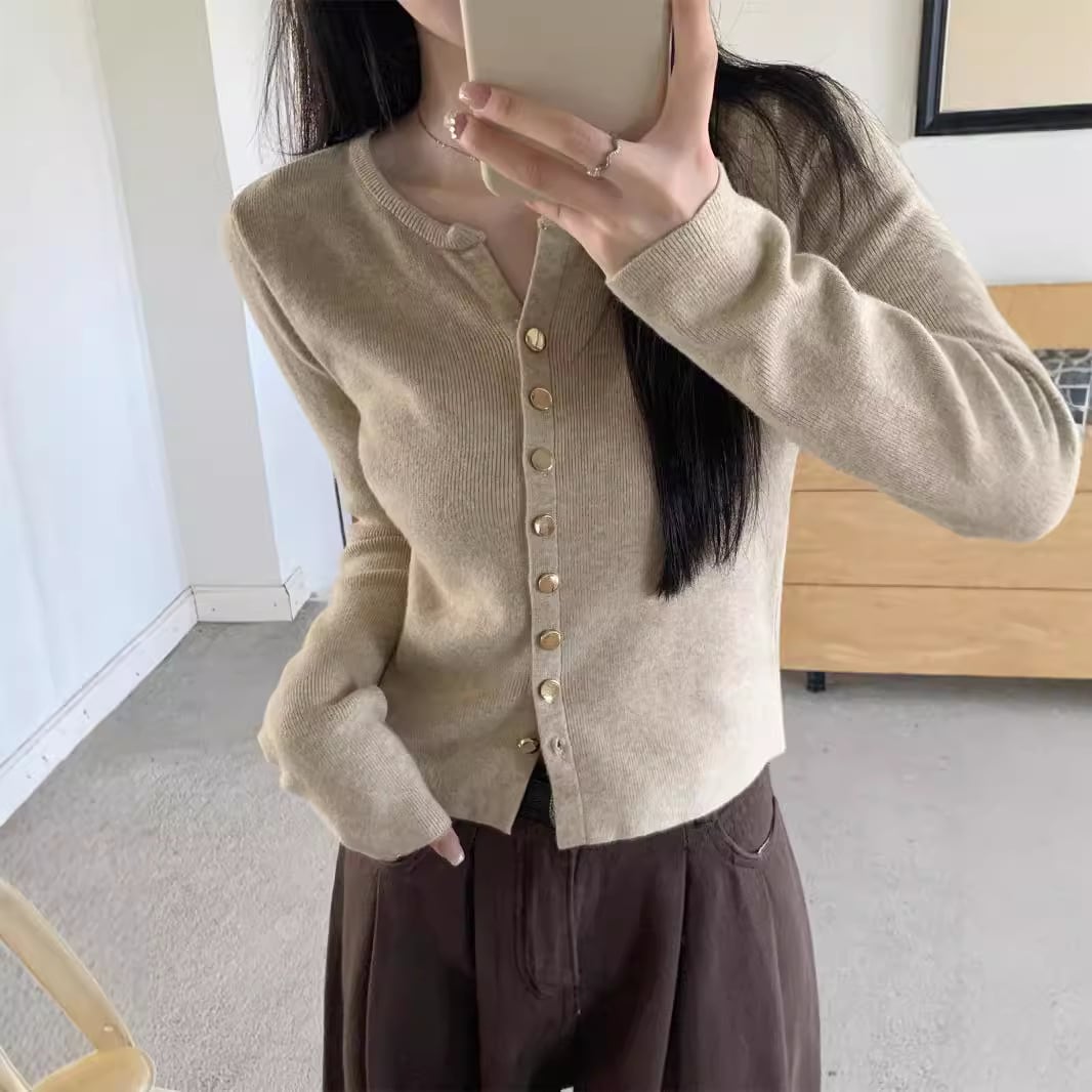 【outer】無地ニットカーデ　M26431