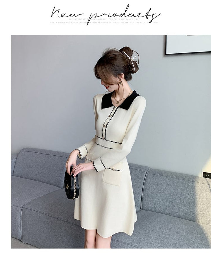 【dress】輝いて超人気 ! エレガントニットワンピース　M17666