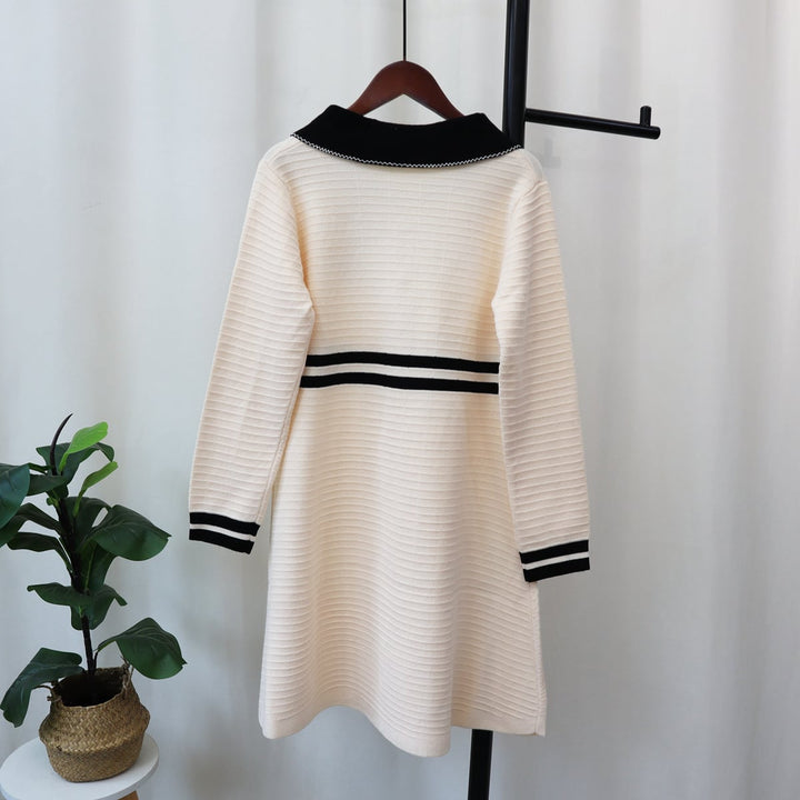 【dress】リボン付きニットワンピース　M18340