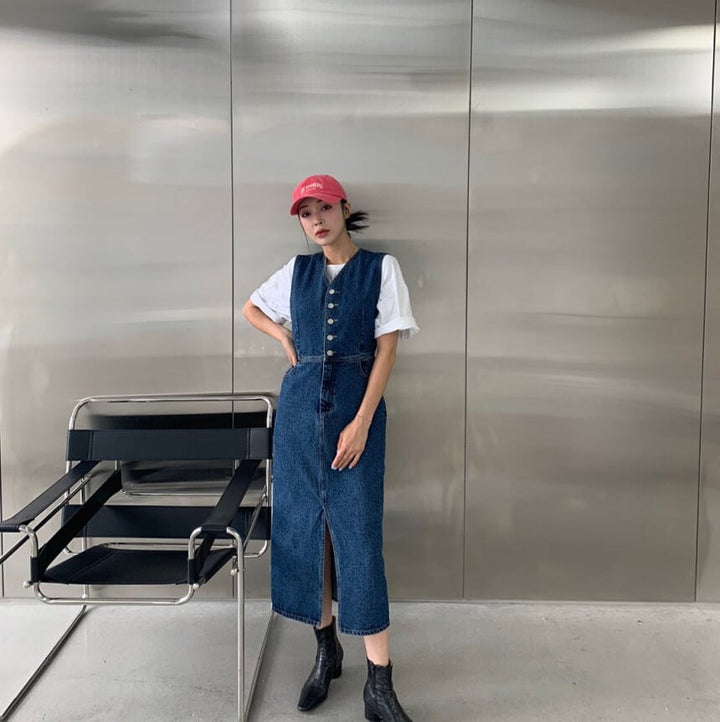 【dress】デニムベストワンピース　M23919