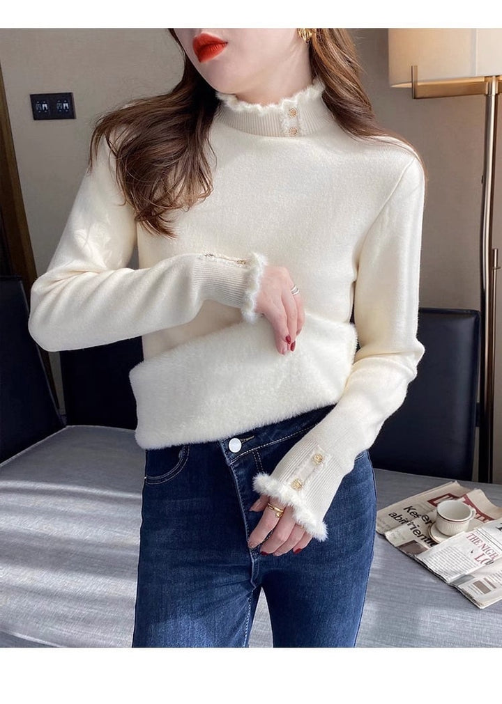 【tops】裹起毛ニットトップス　M26436