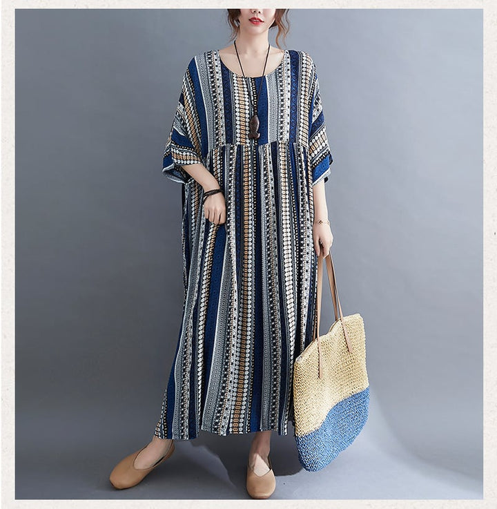 【dress】目立つ！カジュアルストライプ柄ワンピース　M17318