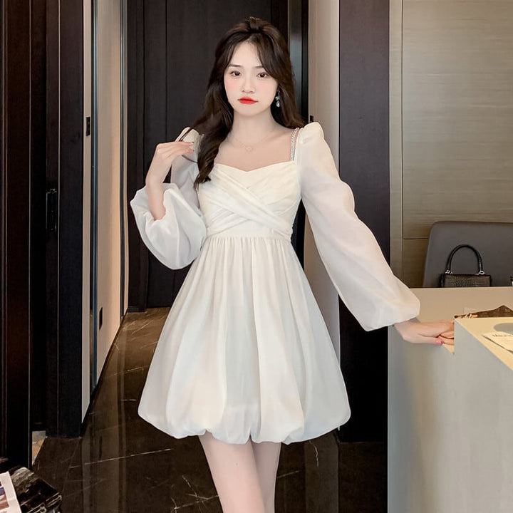 【dress】存在感 スウィートオシャレリボン付きワンピース　M17478