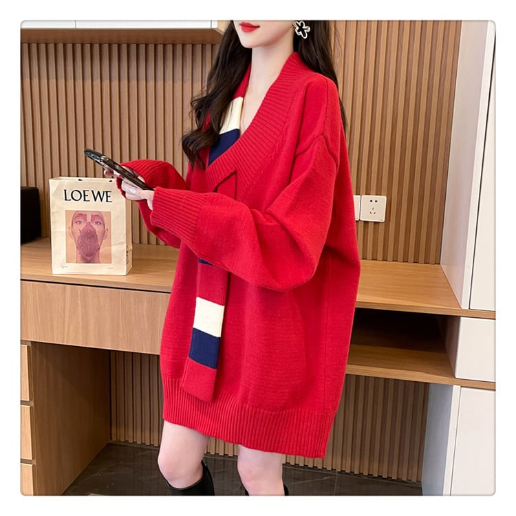 【tops】ドッキングニットセーター　M19326