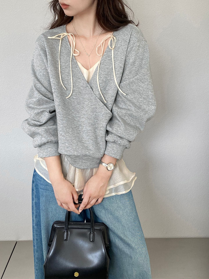 【tops】フェイクレイヤードトップス Q8246