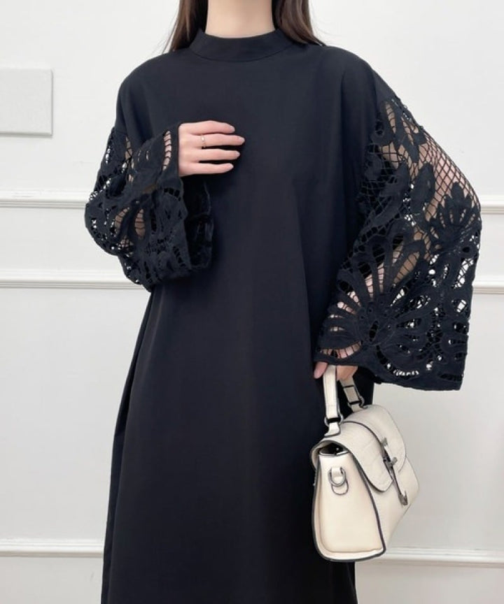 【dress】レース切り替えワンピース　M24076
