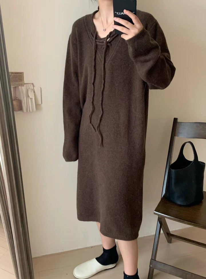 【dress】無地ニットワンピース　M18467