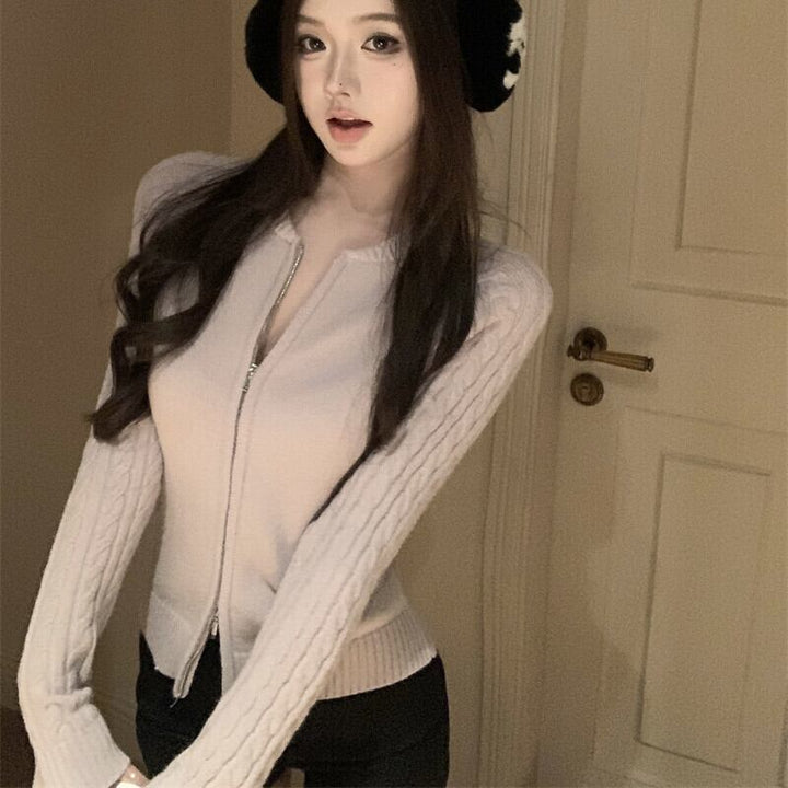 【outer】ファスナーニットカーデ　M28183