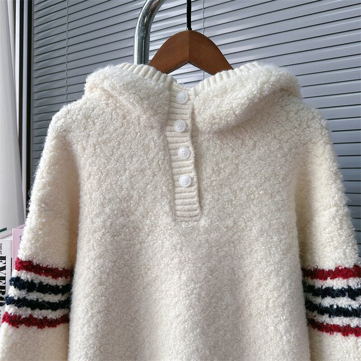 【tops】フード付きニットセーター　M28298
