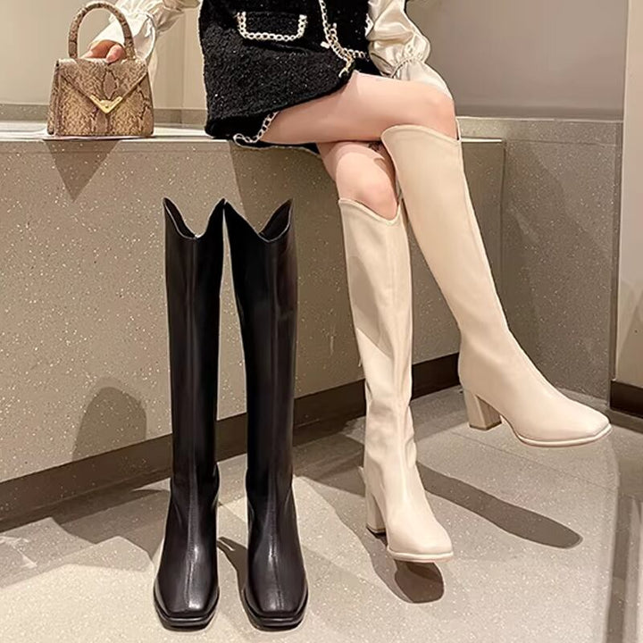 【Shoes】2色展開ロングブーツ Q8364