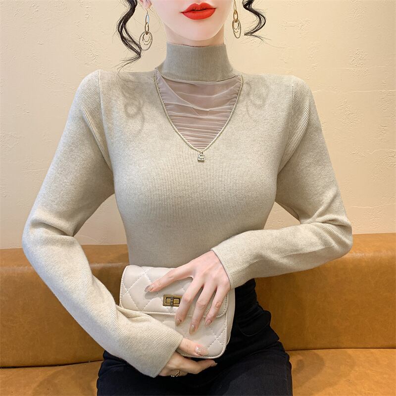 【tops】チュールドッキングニットトップス　M27626
