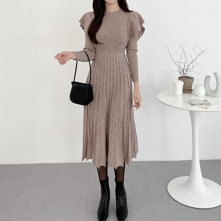 【dress】フリルニットワンピース　M26191