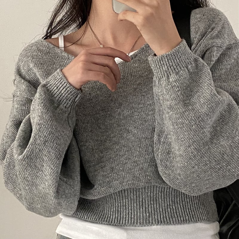 【tops】Vネックニットセーター　M26665