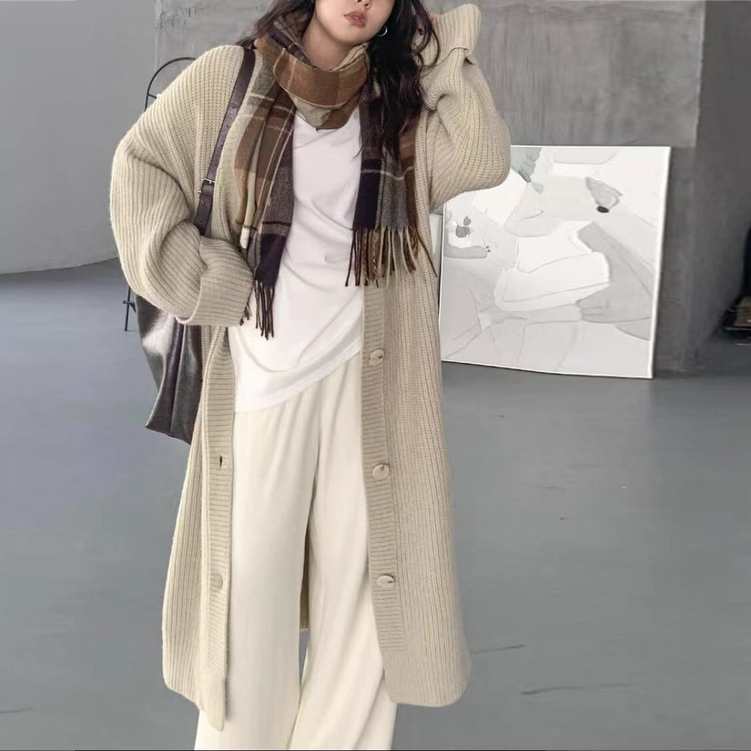 【outer】ロング丈ニットカーデ　M25637