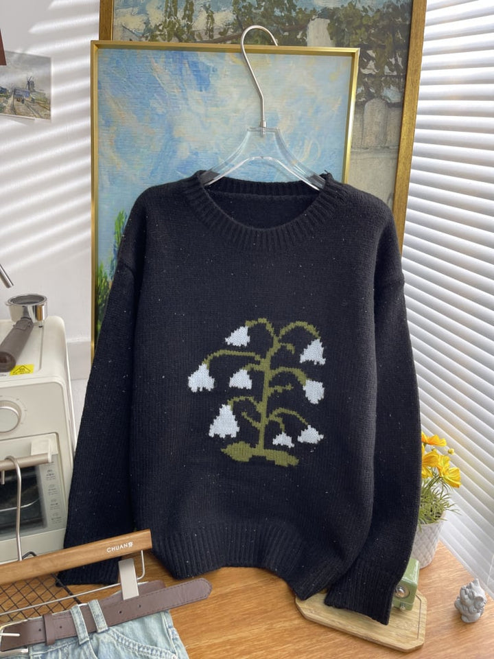 【tops】ジャカードニットセーター　M26612