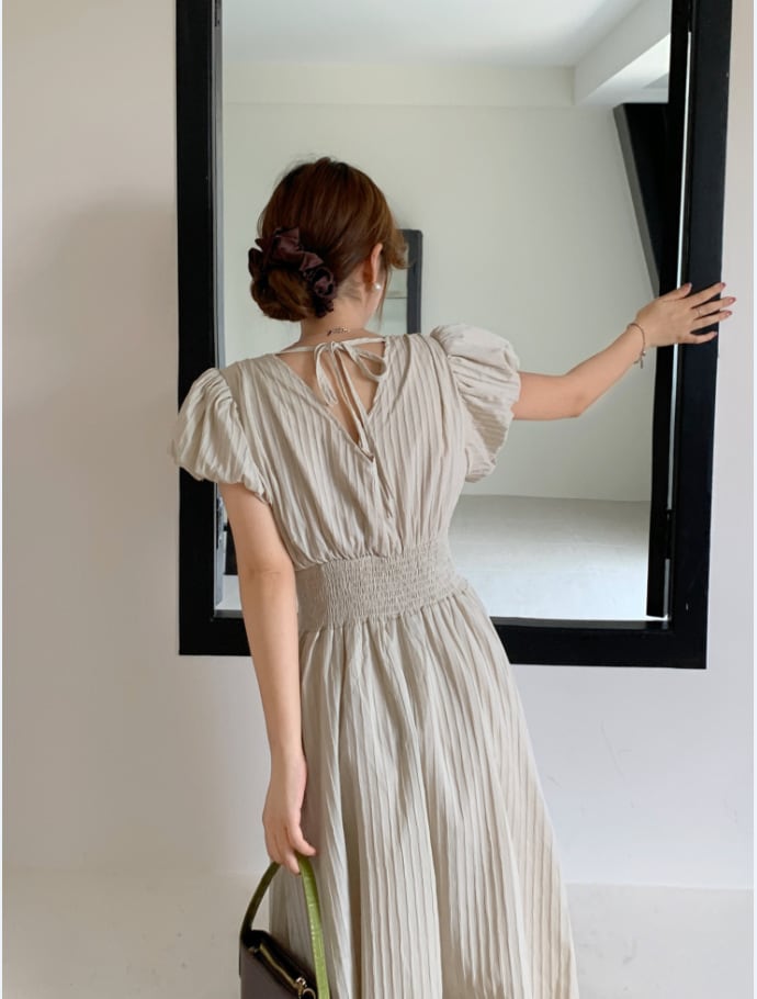 【dress】Vネックワンピース　M24039