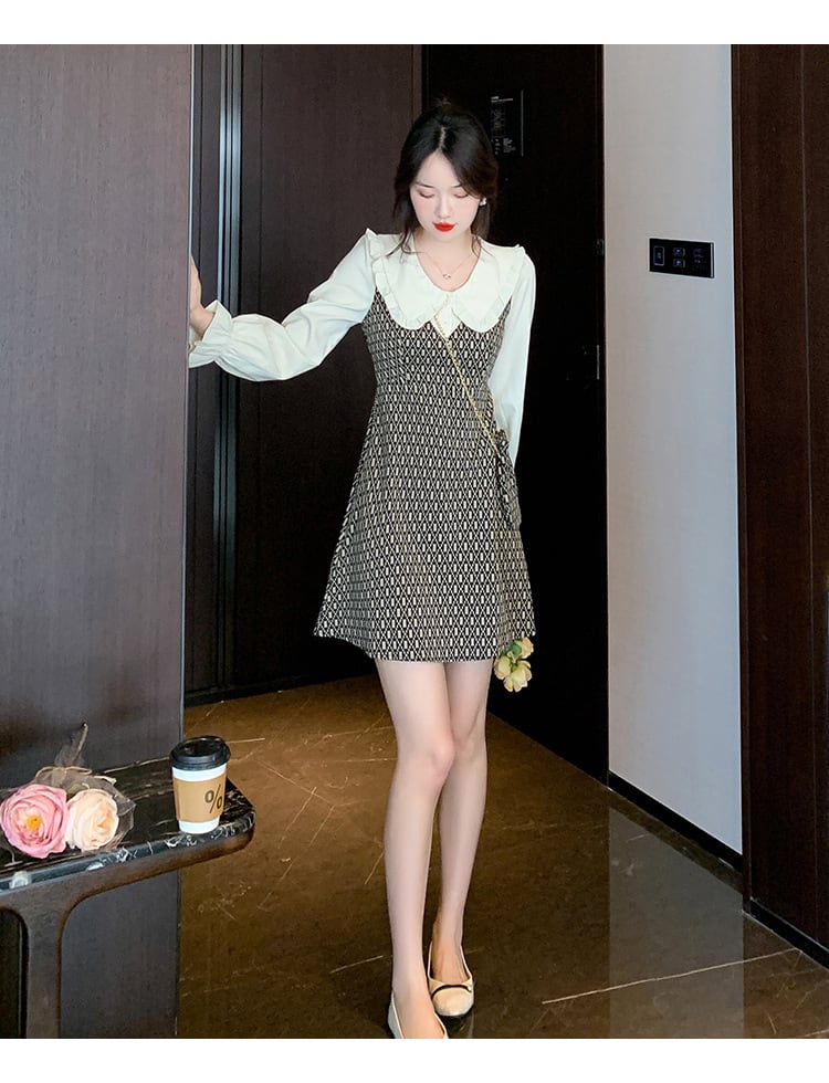 【dress】気質満点大人可愛い切り替えデートワンピース　M17405