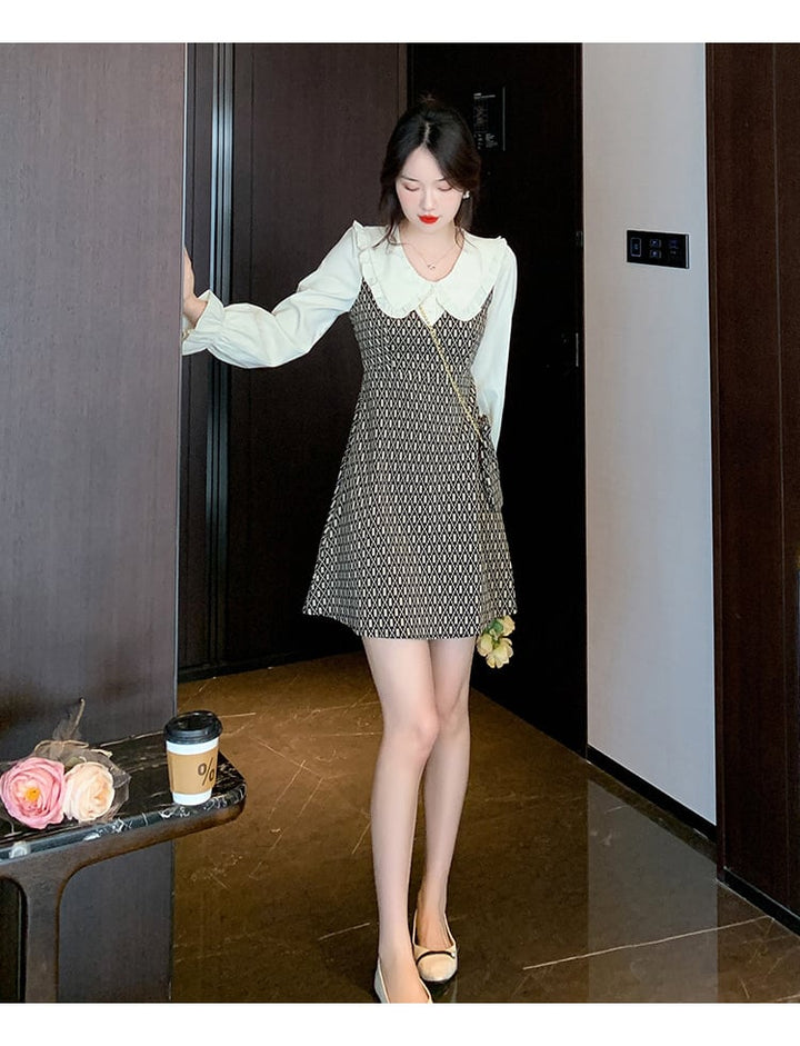 【dress】気質満点大人可愛い切り替えデートワンピース　M17405