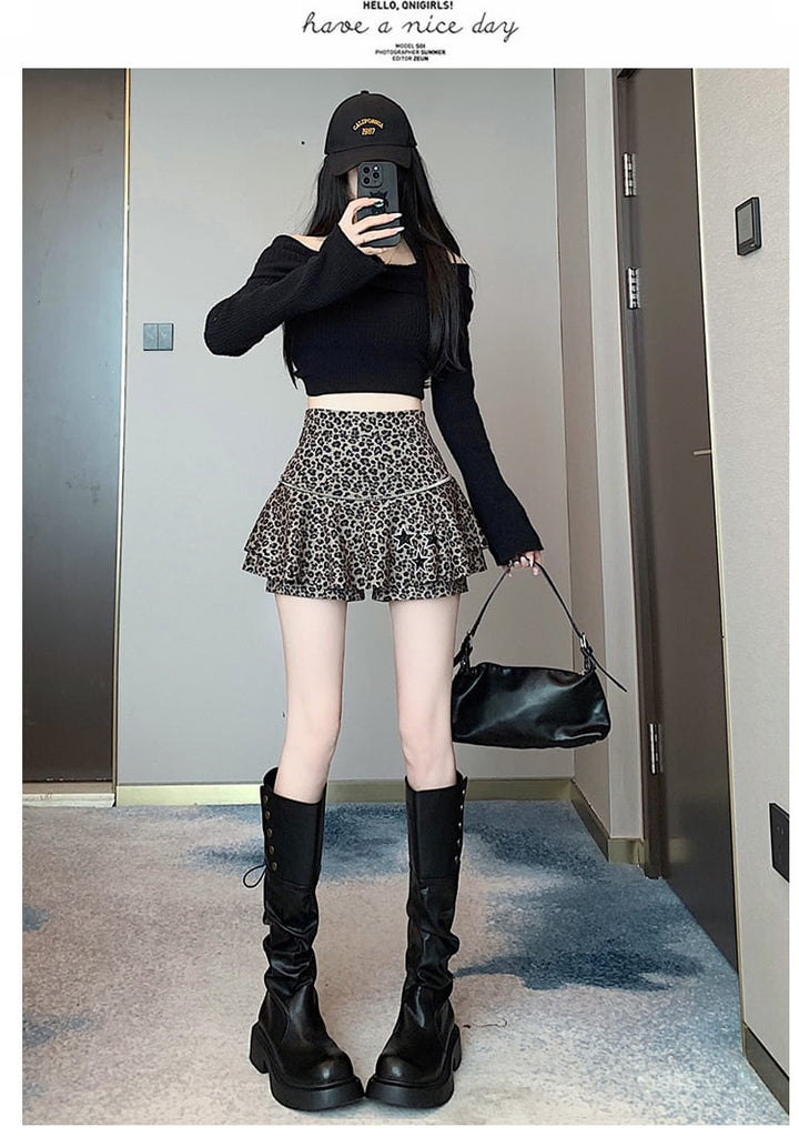 【bottoms】ヒョウ柄キュロットパンツ　M26580