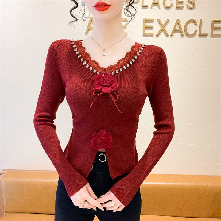 【tops】立体フラワーニットトップス　M27793