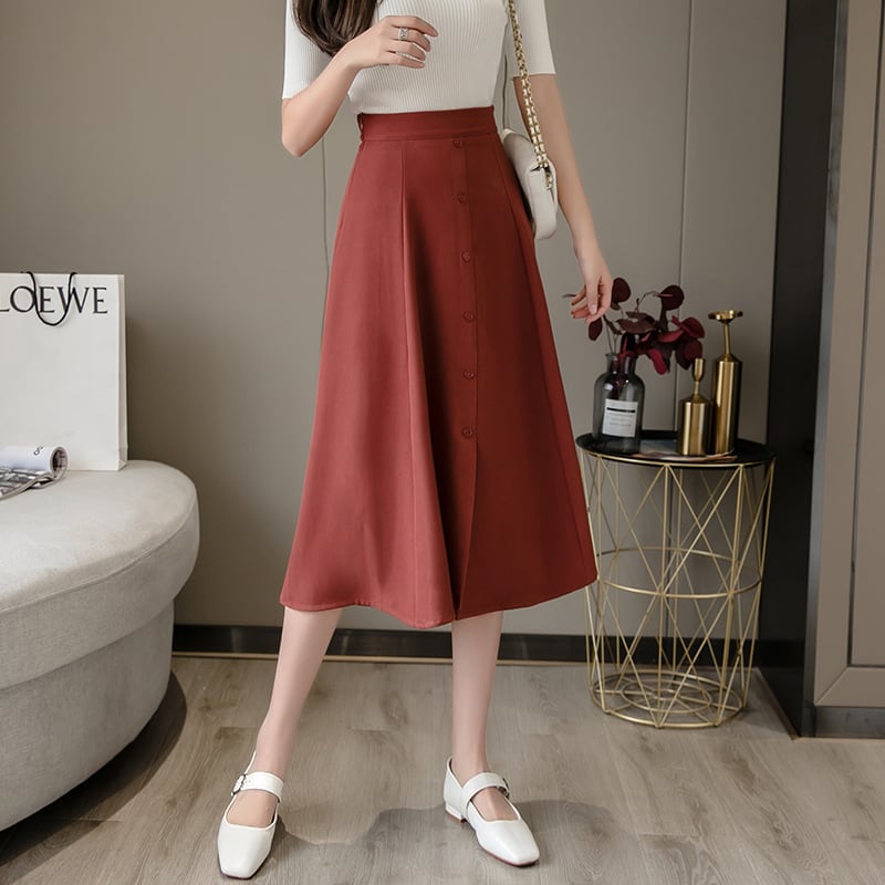 【bottoms】韓国系超人気OL、通勤ハイウエストスカート　M17047