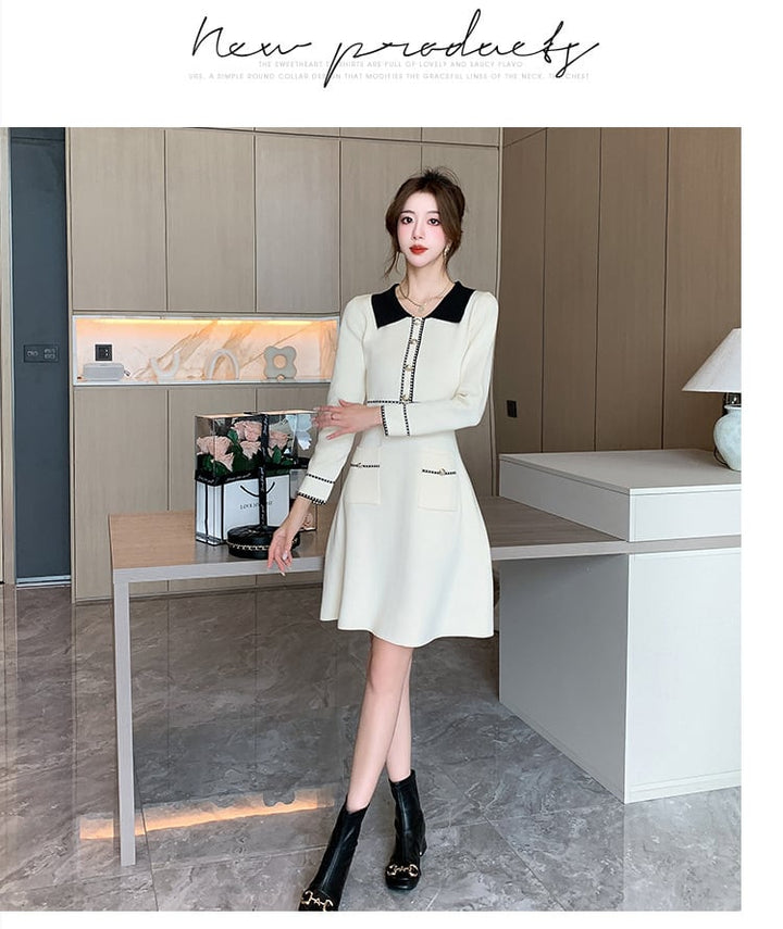 【dress】輝いて超人気 ! エレガントニットワンピース　M17666